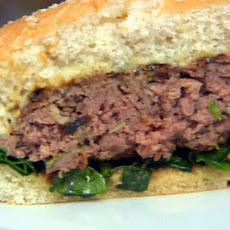 Mirin Glazed Burgers with Sesame-Ponzu Spinach and Wasabi-Ginger Mayonnaise