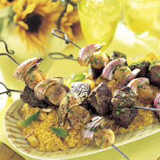 Moroccan Lamb Kebabs with Golden Couscous