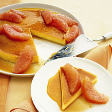 Tangerine-Honey Flan with Grapefruit Segments