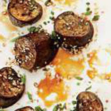 Glazed Eggplant with Sesame Seeds and Chives