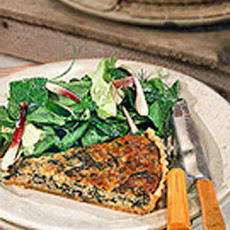 Spinach, Pancetta, and Roasted Garlic Tart