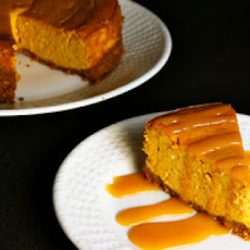 Spiced Pumpkin Cheesecake with Spicy Caramel Sauce