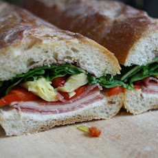 Salami, Pepperoncini, and Chevre Sandwich
