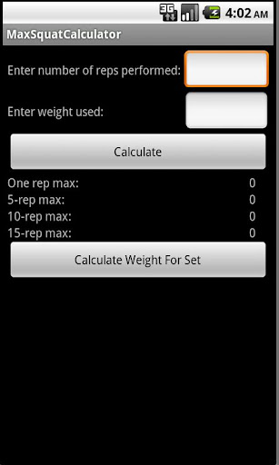 Max Squat Calculator