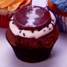 Chocolate Cupcakes with Salted Caramel Frosting and Chocolate Fudge Filling