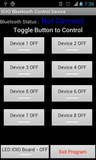 IOIO Bluetooth Device Control