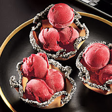 Cranberry Sherbet in Tuile Cups