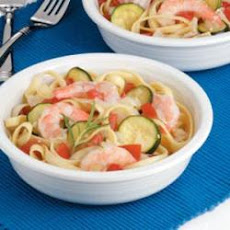Veggie Shrimp Fettuccine