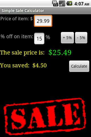 Simple Sale Calculator