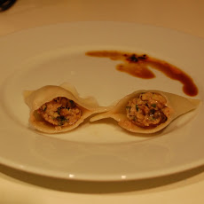 Pork, Shiitake, and Swiss Chard Dumplings with Dad's Awesome hot sauce