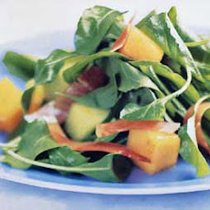 Melon, Arugula, and Serrano Ham with Smoked Paprika Dressing