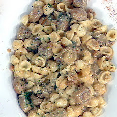 Smoked Mushrooms and Tasso over Orecchiette