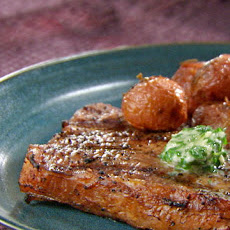 Grilled Strip Steak with Herb Butter