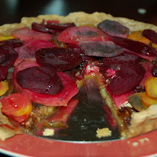 Beet Tart with Caramelized Onions and Goat Cheese