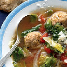 Escarole and Orzo Soup with Turkey Parmesan Meatballs