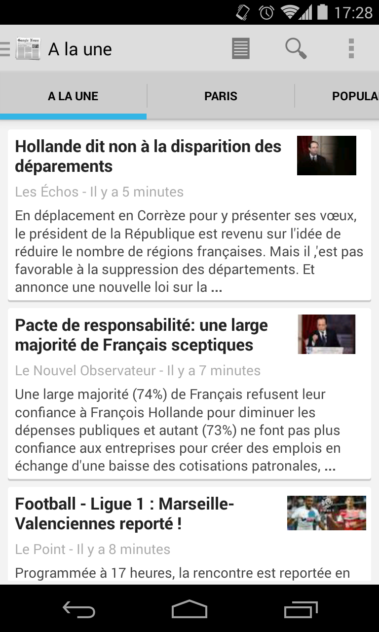 Android application News Google Reader Pro screenshort