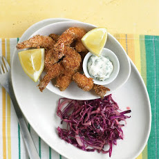 Crispy Shrimp with Tartar Sauce and Red-Cabbage Slaw