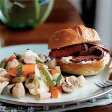 Cognac-Marinated Beef Tenderloin Sandwiches with Horseradish Cream