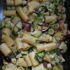Baked Rigatoni with Brussels Sprouts, Figs, and Blue Cheese