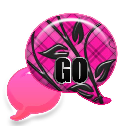 GO SMS - Pink Plaid Vines LOGO-APP點子