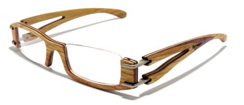 gafas con montura de madera irregular