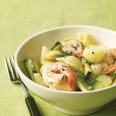 Shrimp Pasta Salad with Cucumber and Dill