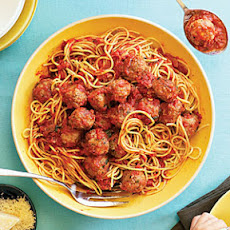 Campanile's Spaghetti and Meatballs in Red Sauce