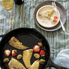 Pan-Fried Olives and Chiles Stuffed with Goat Cheese