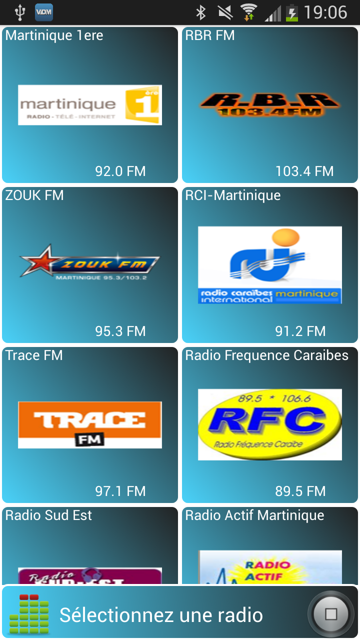 Android application 972 Radios Martinique Pro screenshort
