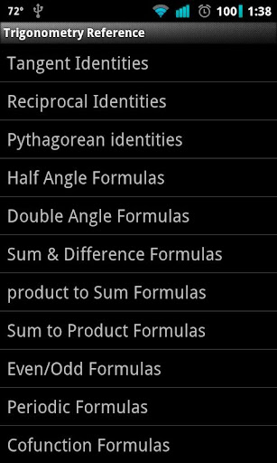 Trigonometry Reference