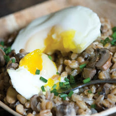 Ripe's Cremini Farro Hash with Poached Eggs