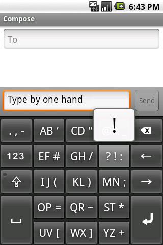 1 Hand Keyboard English