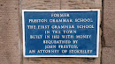Preston Grammar School Plaque