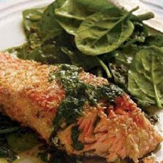 Seared Salmon on Baby Spinach
