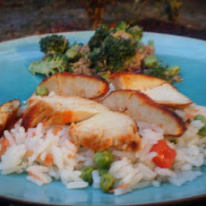 Sweet Chili Chicken With Asian Vegetable Rice