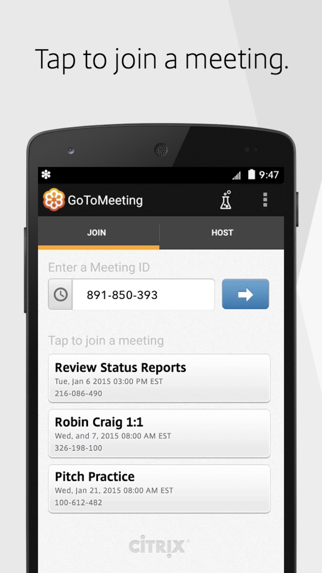 Android application GoToMeeting screenshort