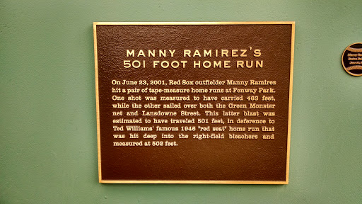Manny Ramirez's 501 Foot Home Run Plaque