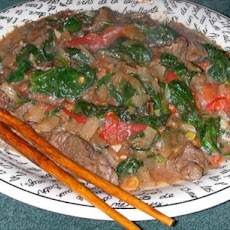 Vietnamese Style Pepper Beef and Spinach