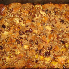 Peach, Apple and Cranberry Bread Pudding