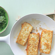 Panfried Tofu with Romano-Bean and Herb Salad