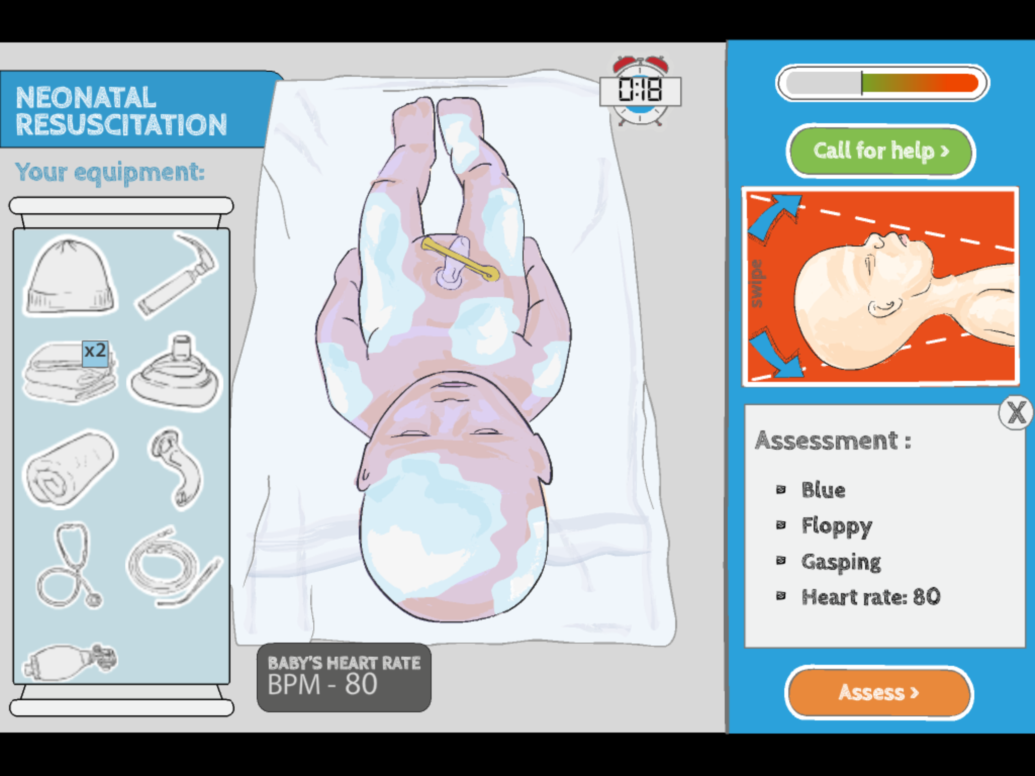 Android application Neonatal Resuscitation screenshort