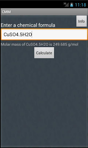 CMM Molar Mass Calculator