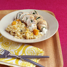 Chicken Roll-Ups with Goat Cheese and Arugula