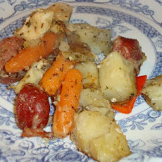 Italian Style Chicken, Sausage & Potato Bake