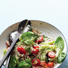 Brown-Rice Salad with Spinach and Tomatoes
