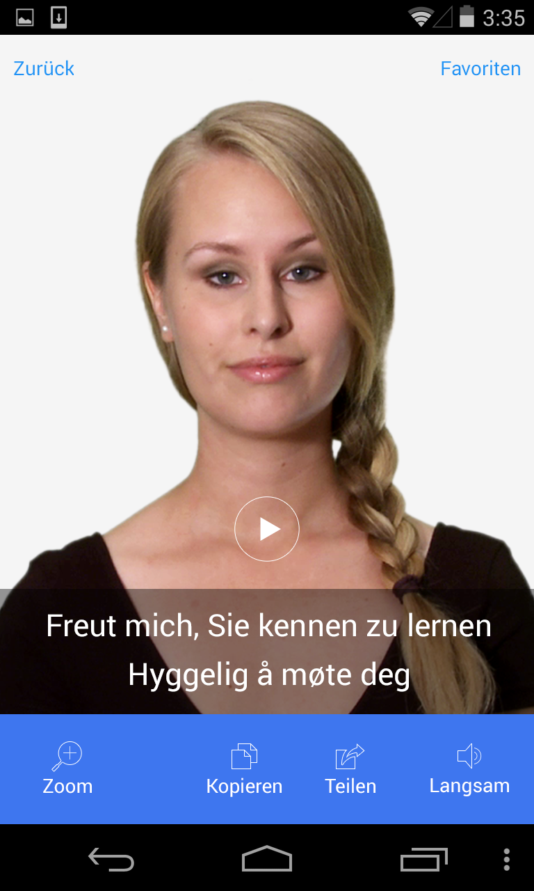 Android application Norwegian Dictionary w/ Video screenshort