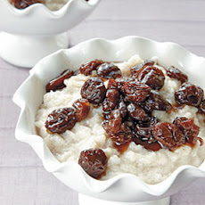 Cinnamon Rice Pudding with Dried-Cherry Sauce
