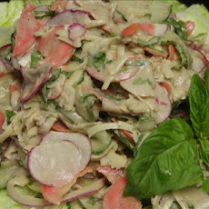 Cucumber,Radish, Carrot & Cheese Salad