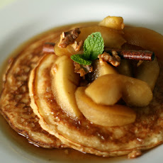 Ricotta Pancakes with Apple-Calvados Syrup