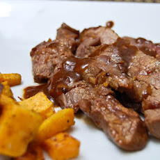 Korean Flank Steak w/ Roasted Sweet Potatoes